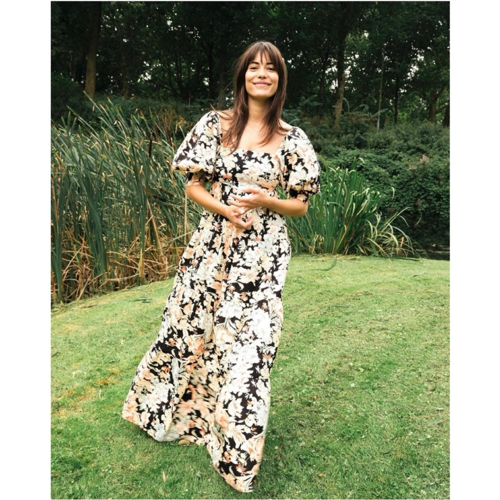 POSSE the Label Sadie Floral Tiered Maxi Dress in VTG floral XS NWT Ret $375